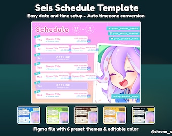 Seis Stream Schedule Template Multi Timezone Automated Weekly