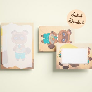 Conjunto de cartas bar do Tom Nook Animal Crossing, papel digital, envelope digital | conjunto escrita para correio para imprimir nintendo