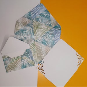 Conjunto de envelopes e papel de carta: "Palmeiras coloridas" | envelopes e cartão | coleção selva | plantas exóticas, kit tropical palmeira