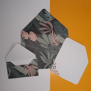 Stationery set: Exotic Leaves Dark Mode | envelopes and card | jungle collection | exotic plant, tropical kit, palm, monstera, philodendron