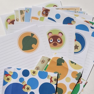 Conjunto de cartas Tom Nook Animal Crossing, papel digital, envelope digital | conjunto escrita para correio para imprimir nintendo