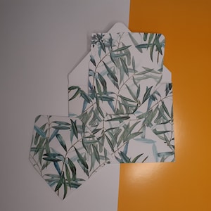 Conjunto de envelopes e papel de carta: "Oliveira" | envelopes e cartão | coleção Floresta, kit bosques | natureza, ramos, folhas verdes