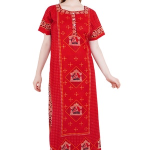 Women Cotton Nighty Jaipuri All Over Print Maxi Nighty Nightgown Nightdress Jaipuri Nighty Full Ankle Length Soft Fabric Sleepwear for women