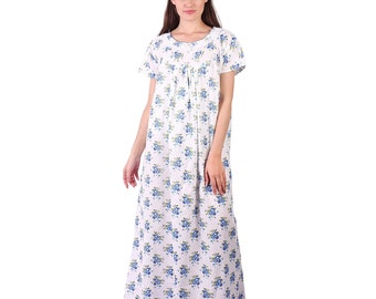 Women Nighty, Soft Cotton Night Dress, Sleep Dress, Casual Night Gown, Lightweight Cotton, Indian Women Nighty, India Gown, Comfortable Wear