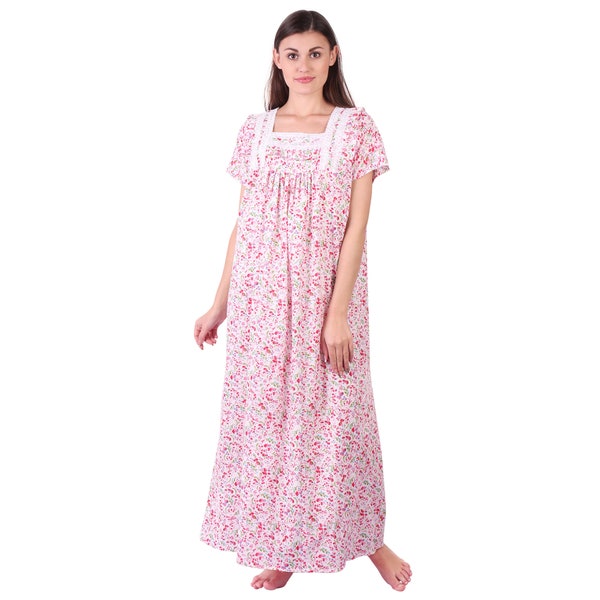 White Nighty, Soft Cotton Night Dress, Sleep Dress, Casual Night Gown, Lightweight Cotton, Indian Women Nighty, India Gown, Comfortable Wear