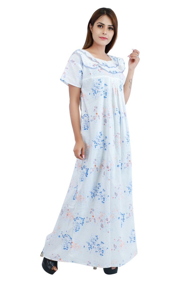 Women Nighty, Soft Cotton Night Dress, Sleep Dress, Casual Night Gown, Lightweight Cotton, Indian Women Nighty, India Gown, Comfortable Wear image 3