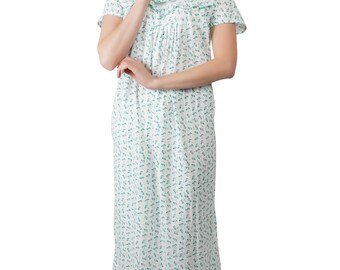 Ldhsati® Women/Girls Beautiful Cotton Feeding/Maternity Cotton Nighty, Night Gown Lightweight Cotton, Indian Women Nighty, India Gown