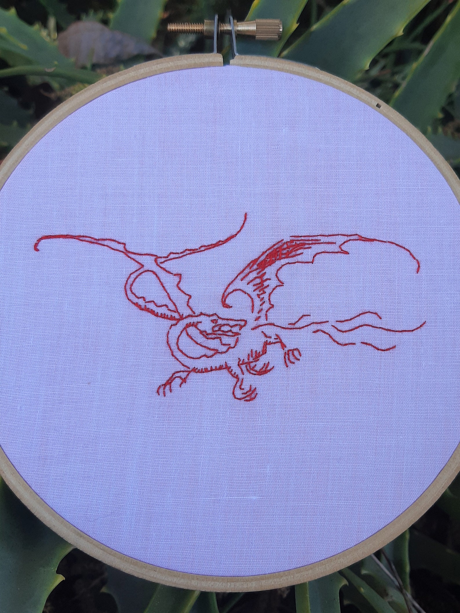 Dragon hoop embroidery wall art Etsy