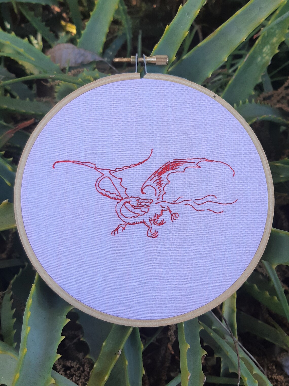 Dragon hoop embroidery wall art Etsy