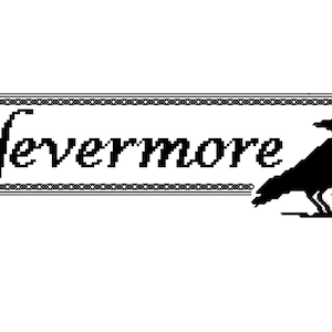 Nevermore | Raven | Edgar Allan Poe | Counted Cross Stitch Chart | PDF download