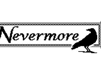 Nooit meer | Raaf | Edgar Allan Poe | Geteld kruissteekdiagram | PDF-download