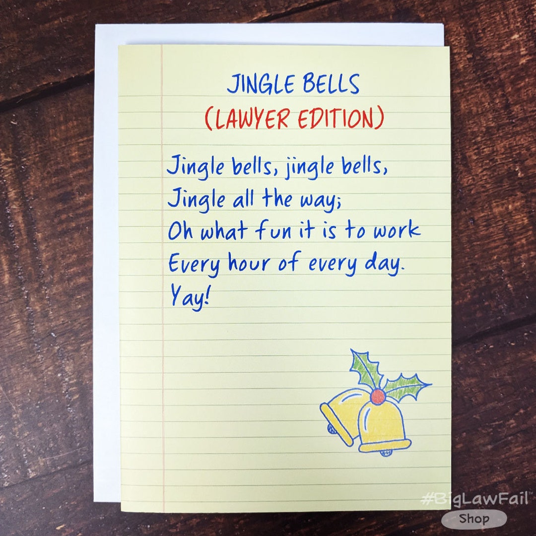 Funny Lawyer Holiday Card Jingle Bells Card Snarky Christmas - Etsy Funny Lawyer Holiday Card Jingle Bells Card Snarky Christmas - Etsy