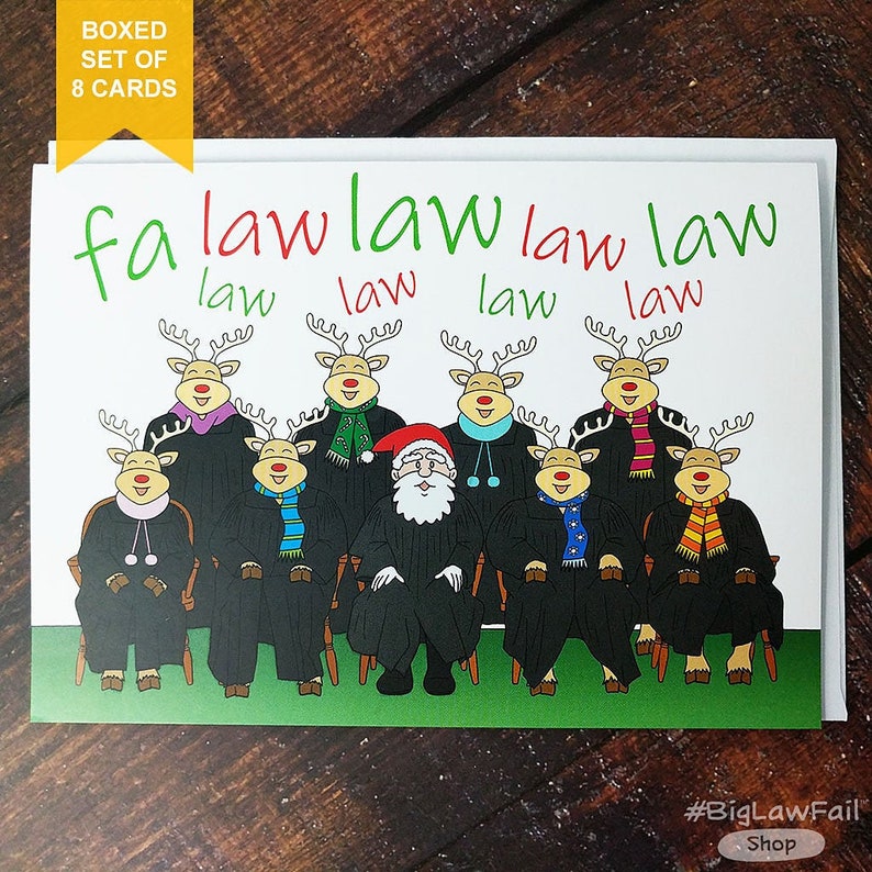 Funny Lawyer Holiday Cards, Chief Justice Claus Card Box of 8, Snarky