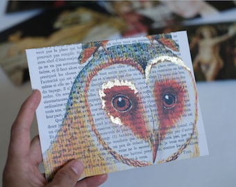 Carta postal única con detalles dorados - Sobre con membrete - La imagen es una sorpresa - Envíele a su ser querido un regalo personal