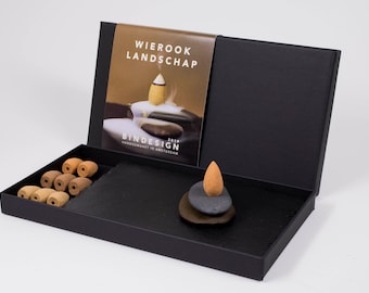 Paisaje de Incienso - Porta Incienso con Piedras Naturales - Meditación Zen - Idea de Regalo de Navidad Única y Personalizada - Cascada de Reflujo