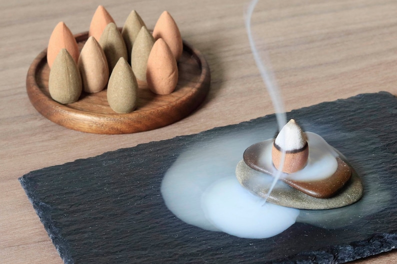 Incense Landscape waterfall incense holder zen stone Etsy