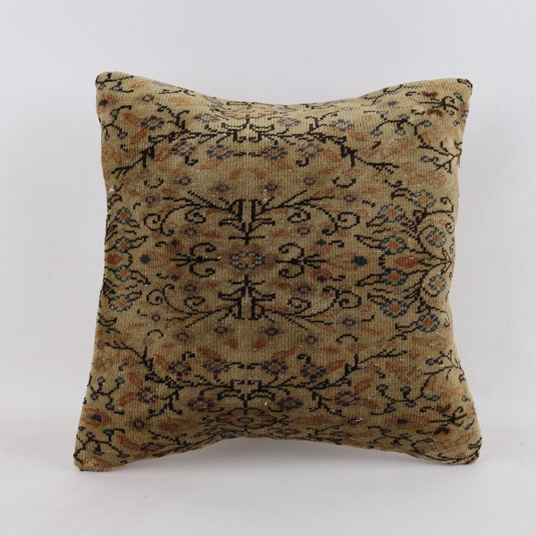 Handmade Kilim Pillow, 16x16 Turkish Kilim Pillow, Bohemian Kilim Pillow, Throw Pillow, Tribal Pillow, Boho Pillow, Kilim Cushion Cover