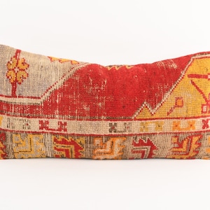 Pillow Cover, 12x24 Pillow Cover, Throw Pillow, Cushion Cover, Decorative Turkish Kilim Pillow, Bohemian Kilim Pillow, Beeding