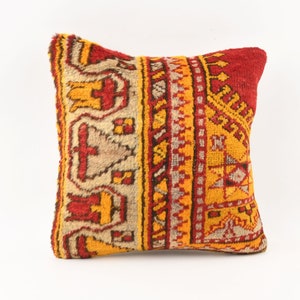 Almohada Kilim hecha a mano, funda de almohada de 16 x 16, almohada decorativa, almohada Kilim turca tejida a mano, almohada para sofá, funda de cojín