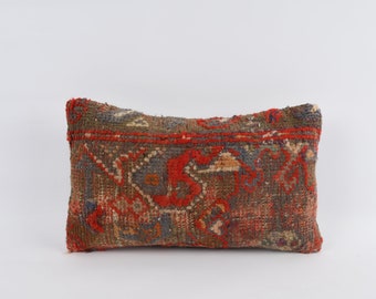 12x20 Kilim Pillow Cover Accent Throw Pillow Vintage Kilim Pillow Floor Cushion Cover E556 Bohemian Sham Cover Handwoven Kilim Lumbar