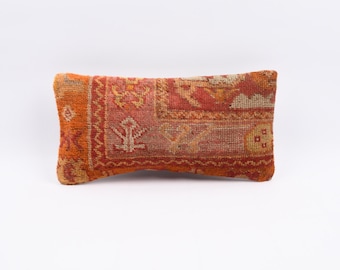 Handwoven Pillow Turkish Kilim Pillow Brown Pillow Cushion Case 8x16 Ethnic Pillow Sofa Pillow 799 Embroidered Pillow Designer Pillow