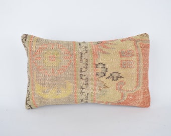 Kilim Pillow,Lumbar Pillow,Kilim Lumbar Pillow,Turkish Pillow,Cushion Cover,Kilim Pillow 12 x 20,Striped Pillow Cover SP3050 2868