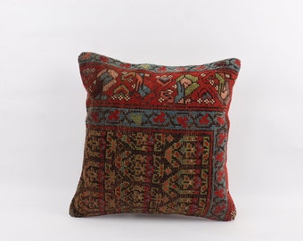 Turkish Kilim Pillow Covers 20x20 inches 50x50 cm Bolster Pillow Handmade Rug Cushion Case Throw Pillow Blue Green White 4ef-675