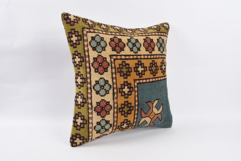 Decorative Throw Pillow Bohemian Kilim Pillow 20x20 Kilim Pillow Kilim Cushion Cover Handwoven Kilim Pillow Vintage Kilim Pillow