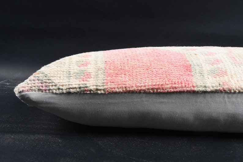 Decorative Throw Pillow Boho Pillow Kilim Cushion Cover Handwoven Turkish Kilim Pillow 12x48 Bohemian Kilim Pillow Cotton Pillow