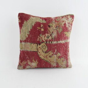 Almohada Kilim, funda de almohada de 16 x 16, almohada decorativa, almohada Kilim bohemia, cojín lumbar Kilim hecho a mano, almohada de pavo, funda de cojín Kilim