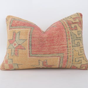 16x24 Turkish Kilim Pillow: Handmade Wool Lumbar Throw Pillow