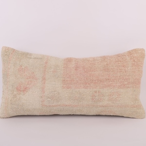 Red Pillow Cover, 12x24 Turkish Kilim Pillow, Red Throw Pillow, Red Cushion Cover, Red Sham Cover, Bohemian Kilim Pillow, Aztec Pillow Cover