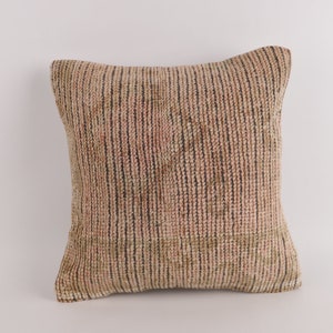 18x18 Turkish Kilim Pillow, Bohemian Kilim Pillow, Sofa Accent Pillow, Ethnic Fabric, Tribal Carpet Pillow, Boho Lumbar Pillow, Home Decor