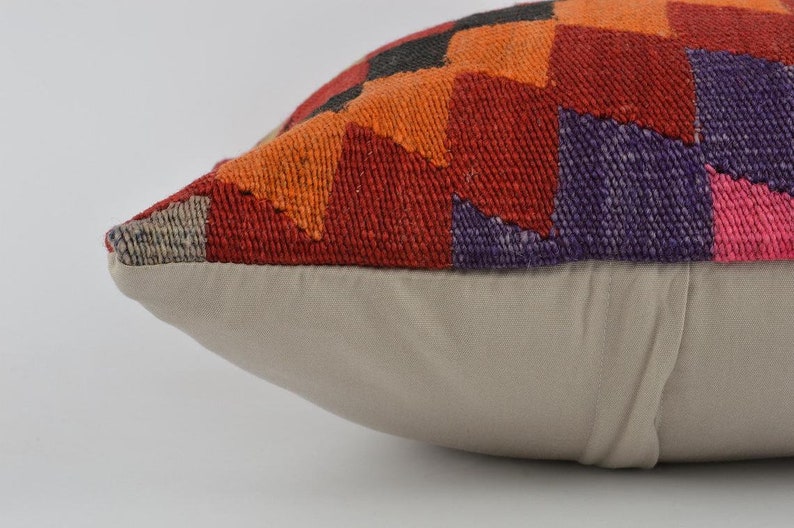 Handwoven Turkish Kilim Pillow Decorative Throw Pillow Aztec Pillow Cushion Cover Boho Pillow Ethnic Kilim Pillow 16x16 Kilim Pillow