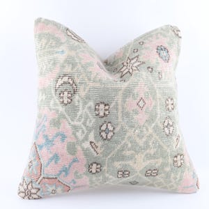 Bohemian Kilim Pillow, 20x20 Turkish Kilim Pillow, Decorative Throw Pillow, Handwoven Turkish Kilim Pillow, Cushion Cover, Sofa Pillow Cover