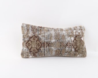 Turkish Kilim Pillow, 8x16 Pillow Cover, Bohemian Kilim Pillow, Throw Pillow, Handmade Kilim Pillow, Turkey Pillow, Cushion Cover, Beeding