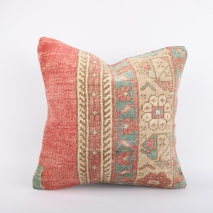 Bohemian Kilim Pillow, 18x18 Pillow Cover, Turkey Pillow, Throw Pillow, Boho Pillow, Kilim Cushion Cover, Handmade Kilim Pillow, Beeding