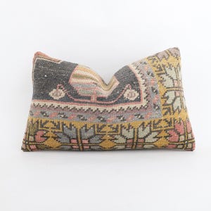 Funda de almohada Kilim turca vintage 12x20: Cojín decorativo de lana estilo bohemio