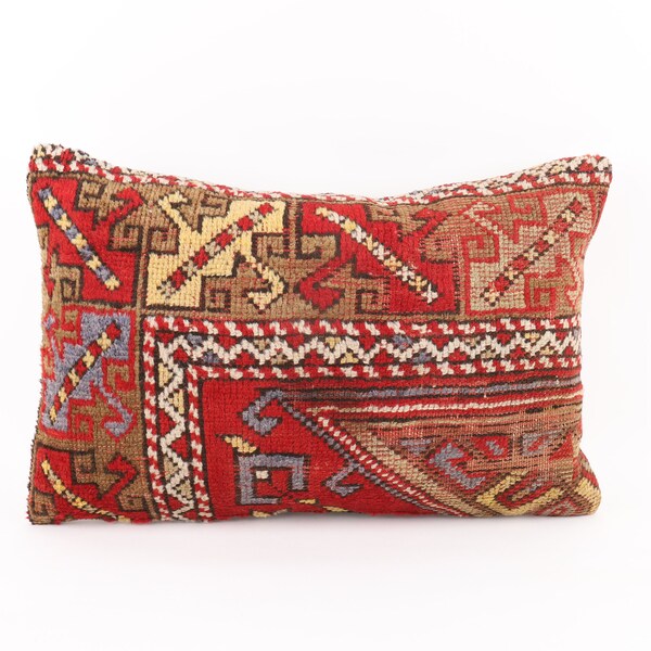 16x24 Turkish Kilim Pillow, Decorative Kilim Pillow, Throw Pillow, Bohemian Kilim Pillow, Tribal Pillow, Boho Pillow, Home Decor, Beeding