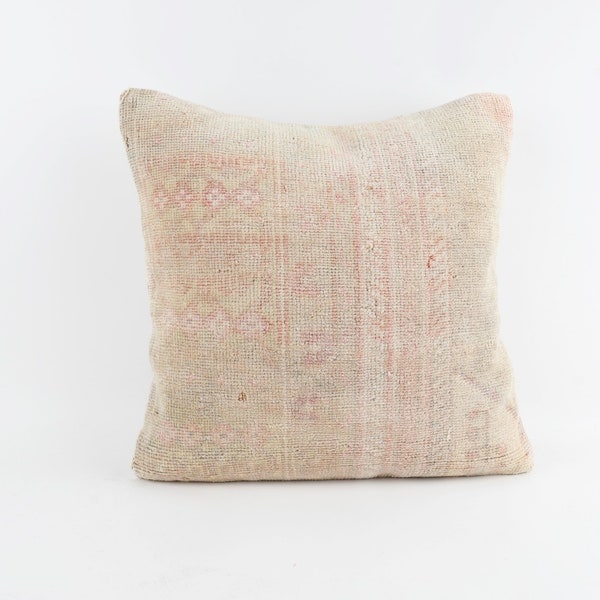 Turkish Kilim Pillow, 20x20 Vintage Kilim Pillow, Handmade Kilim Lumbar, Boho Pillow, Throw Pillow, Tribal Pillow, Kilim Cushion Cover