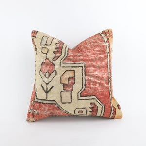 Funda de almohada Kilim turca vintage, cojín de lana bohemio de 20 x 20 cm, funda de sofá decorativa hecha a mano