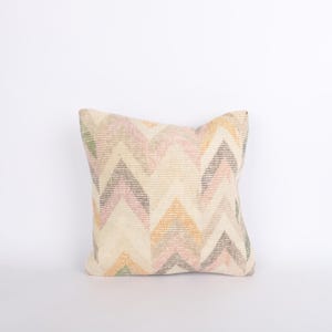 Strukturiertes Kelim Kissen, 16x16 Kissenbezug, Handgewebtes Kelim Kissen, Boho Kelim Kissen, Dekokissen, Csuhion Bezug, Wohnkultur