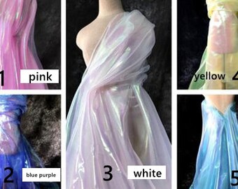 1 yard 57width Imported fabric colorful wedding net yarn gradient perspective designer fabric laser fantasy color organza fabric