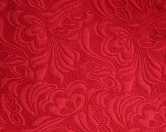 SALE, Red Jacquard Fabric, Thicken Fabric, Relief Style Fabric With Butterfly Flower Style, Fabric by the yard