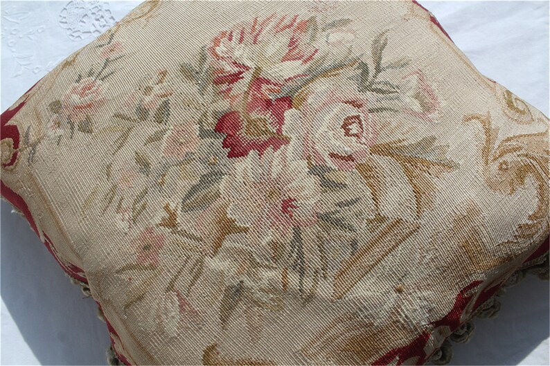 Vintage Red Needlepoint Pillow Euro Shams Silk Decorative Etsy