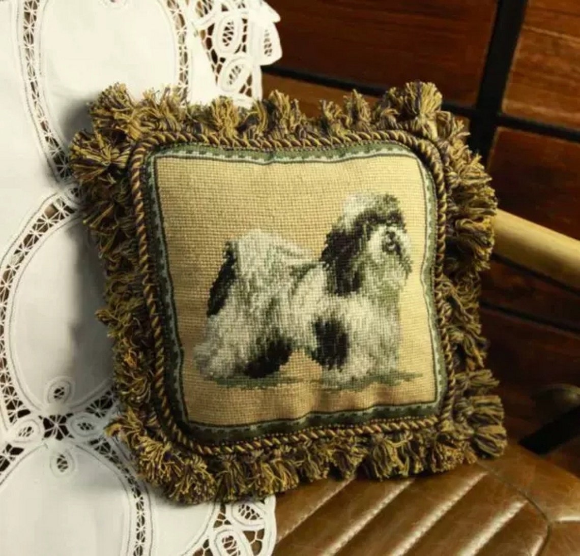 Shih Tzu Grooming Pillow Wool Embroidery Needlepoint Kits Etsy