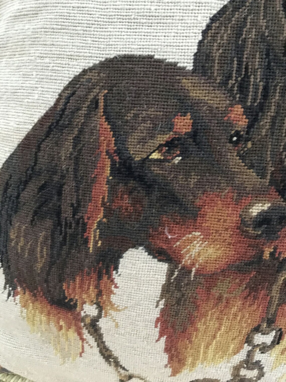 Victorian Needlepoint Dog Pillow Pet Farmhouse Throw Pillow Etsy