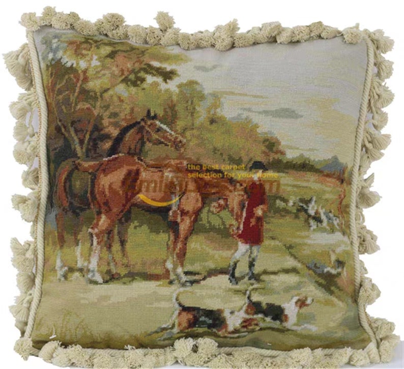 100 Wool Victorian Needlework Pillow Antique Bolster English Etsy