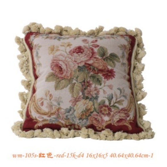 needlepoint lumbar pillow