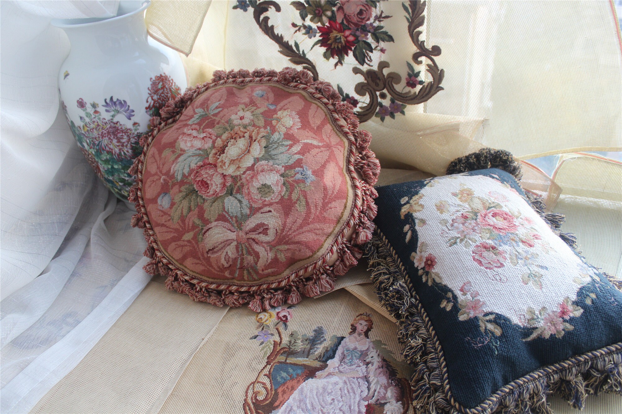 long round decorative pillows